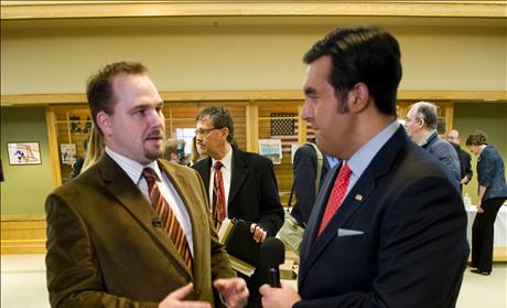 Jordan Sekulow speaking with Pastor Brad Brandon at the Minnesota Faith & Freedom Coalition Annual Pastors’ Briefing & Strategy Event.