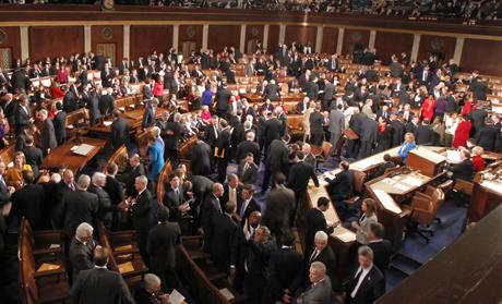 The 112th Congress convenes in the House Chamber in the U.S. Capitol in Washington