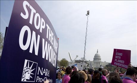 More than 20 organizations hold a rally in supporting preventive health care and family planning services in Washington