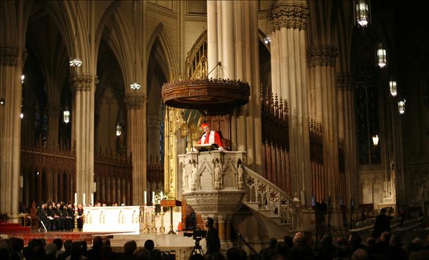 Cardinal Dolan at St. Patricks Cathedral in NY