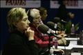 U.S. Senator Hillary Clinton attends a Public Radio Debate in Des Moines